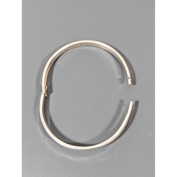Mexico 925 Silver Modernist Hinge Bangle Bracelet 7" 15.98g - Picture 12 of 14